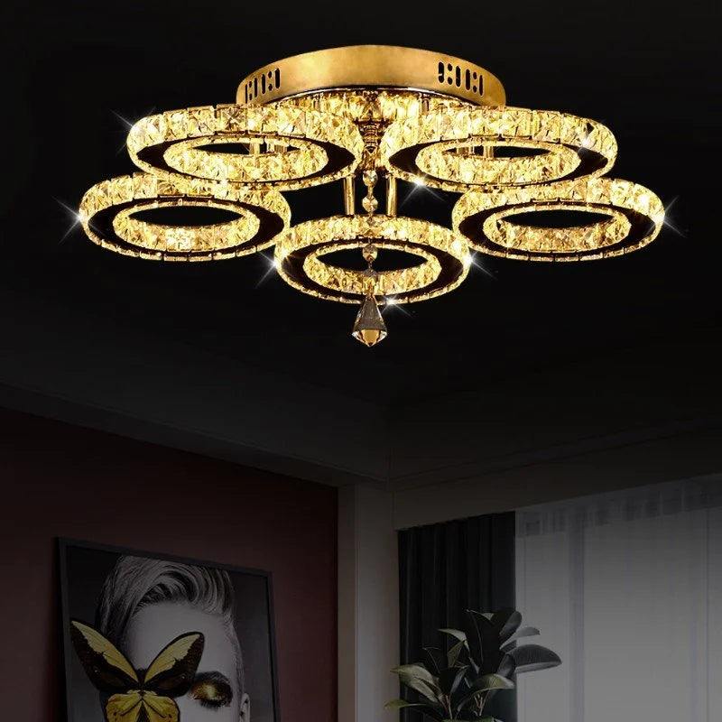 Crystal Nordic LED Ceiling Chandelier for Modern Indoor Lighting