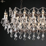 Iron Crystal LED Chandelier: 19th Century Style Kitchen Pendant Light