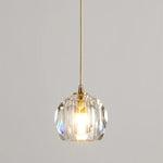 Diamond Crystal Copper LED Pendant Chandelier for Stylish Indoor Lighting.