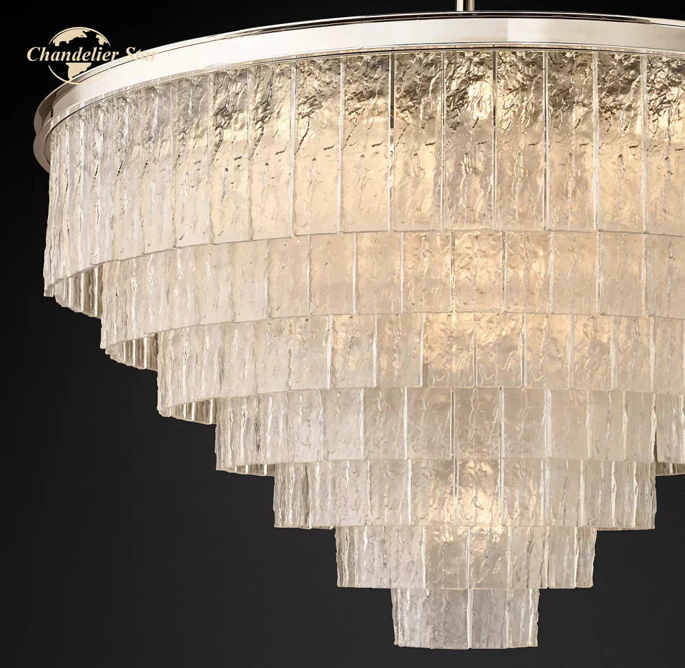 Glace Modern Glass Chandelier for Living Dining Room, Farmhouse Hanging Lamp