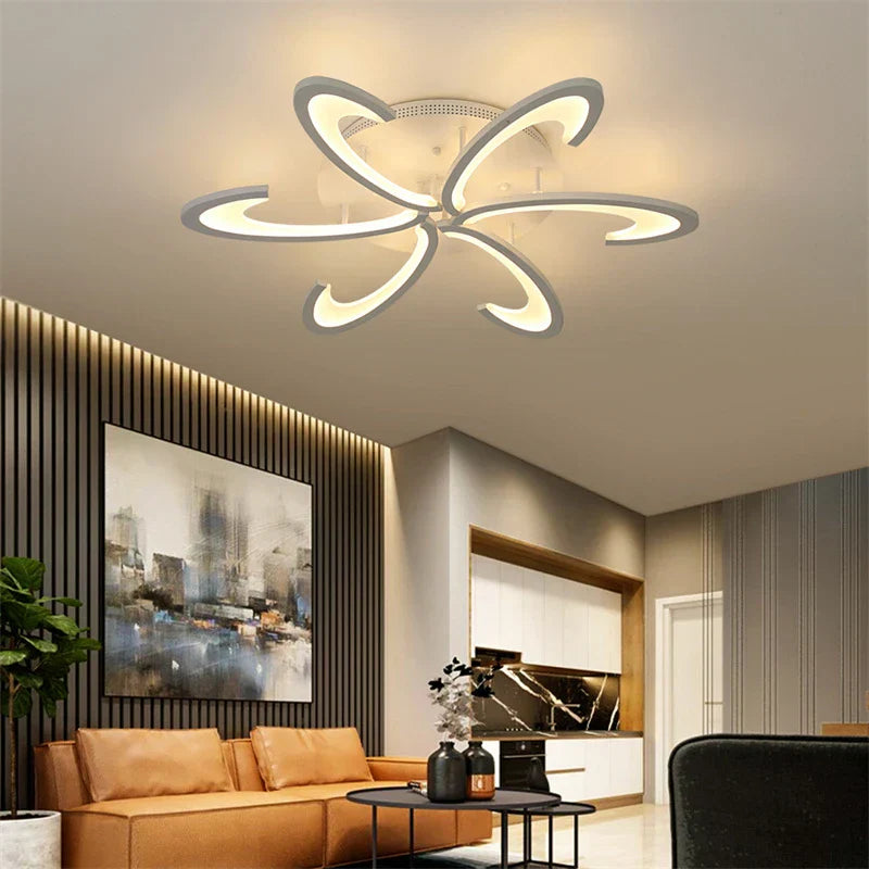 Flower Acrylic Chandelier: Modern Minimalist Living Dining Room Ceiling Light