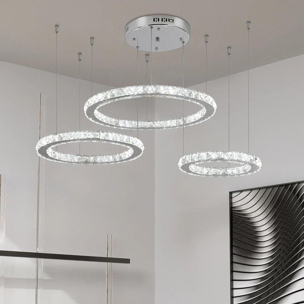 Crystal LED Chandeliers: Modern Pendant Light for Living Room.