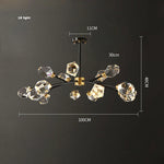 Black Crystal Copper Chandelier LED Hanging Lamps for Dinning Room