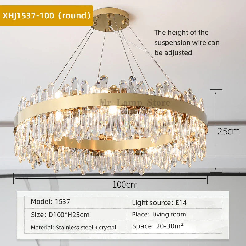 Crystal Chandelier Pendant Light for Luxury Living Room, Bedroom, Dining, Kitchen & Home Décor
