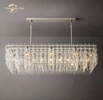 Black Marignan K9 Crystal Rectangular Chandelier for Living Dining Room