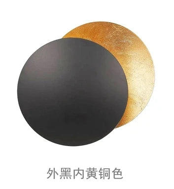 LED Gold Eclipse Circle Wall Lamp for Bedroom Living Room