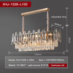 Round Crystal Kitchen Living Room Ceiling Lamp Atmospheric Modern Dining Bedroom Light