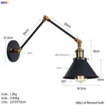 Silver Swing Arm LED Wall Light - Industrial Vintage Wall Sconce