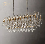 Crystal Iron Chandelier: Modern Brass Candle Chandeliers for Living Dining Room