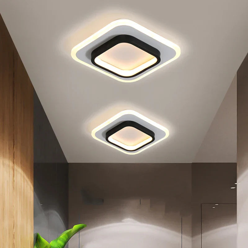 Round Square LED Ceiling Light - Small Indoor Night Light