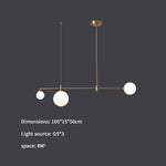 Gold Copper Glass Ball Chandelier Pendant for Dining Room & Kitchen