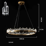 Golden Crystal LED Chandelier for Modern Dining Room