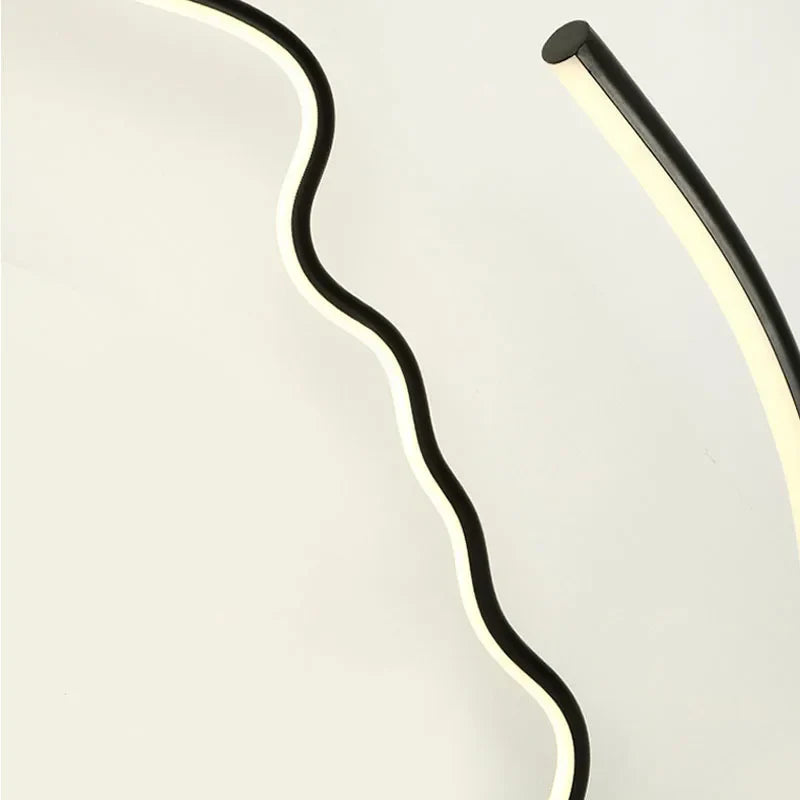 Black Nordic Human Face LED Floor Lamp: Adjustable Indoor Lighting for Living Room