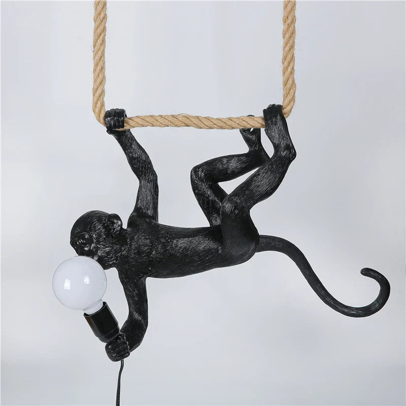 Monkey Resin Pendant Light for Artistic Living Room Decor
