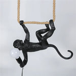 Monkey Resin Pendant Light for Artistic Living Room Decor