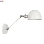 Adjustable Swing Arm Wall Sconce Industrial Vintage Retro White Wall Light