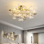 Ginkgo Leaf Bedroom Lamp: Post-modern Minimalist Art Ceiling Light, Elegant and Romantic