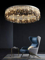 Crystal Chrome Ceiling Lamp - Simple Modern Nordic Living Room Dining Bedroom Lighting
