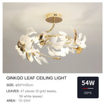 Ginkgo Leaf Bedroom Lamp: Post-modern Minimalist Art Ceiling Light, Elegant and Romantic
