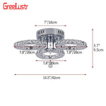 Crystal LED Ceiling Light Rings - Stainless Steel Plafonnier Lamp