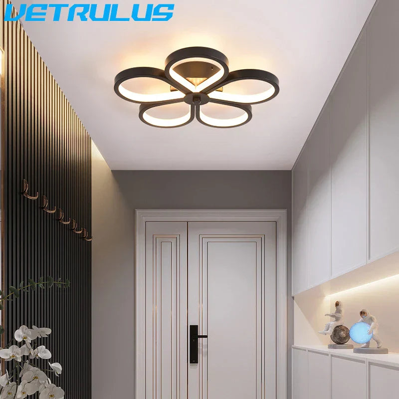 Acrylic Flower Twisted LED Chandelier Ceiling Lamp for Living Room, Hotel Decor