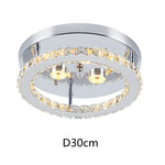 LED Crystal Chandelier Mirror Rings Ceiling Light for Home Décor