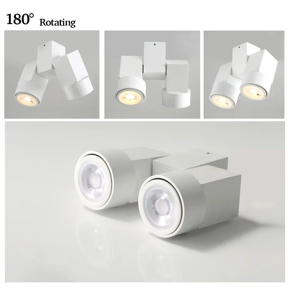 180 Adjustable LED GU10 Downlight Surface Mount Spotlight