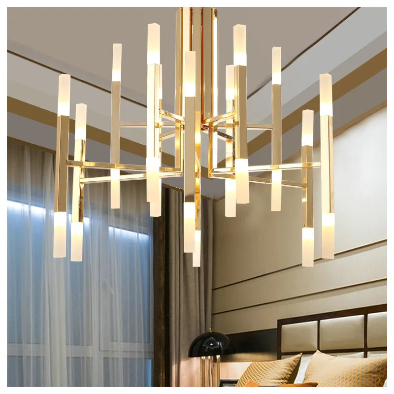 Modern Tube G4 Chandelier Pendant Light Fixture for Artistic Room Decor