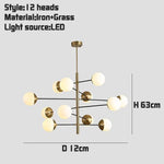Golden Glass Magic Bean Chandelier: Modern Luxury for Living Room & Dining Room