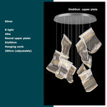 Golden Love Paper Chandelier: Postmodern LED Designer Lighting for Foyer