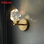 Crystal LED Wall Sconce Copper Light Fixture for Modern Luxury Home Decor