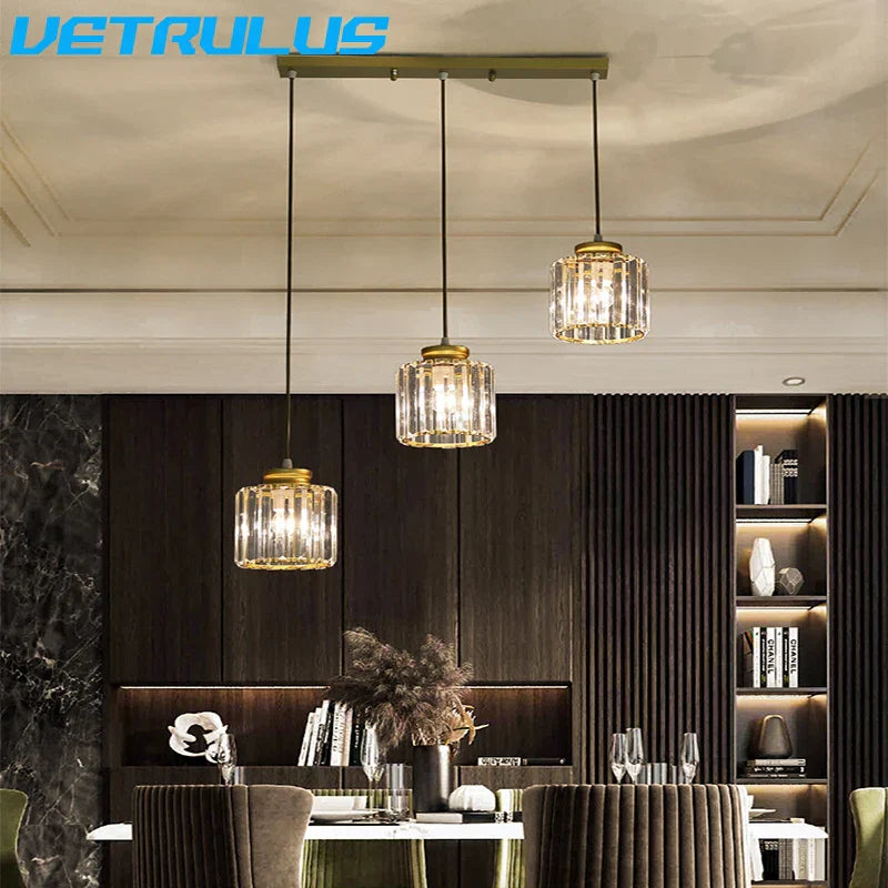 Crystal LED Pendant Chandelier for Dining Living Room Decor