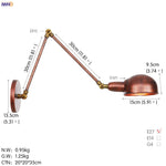 Loft Antique Edison 3-Head Black Wall Sconce Swing Arm Light