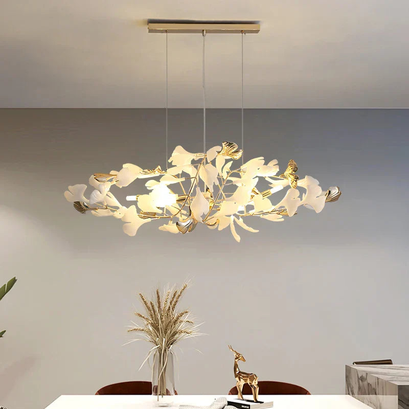 Ginkgo Leaf Decor Chandelier - Nordic Fine Flower Art Light for Living Room