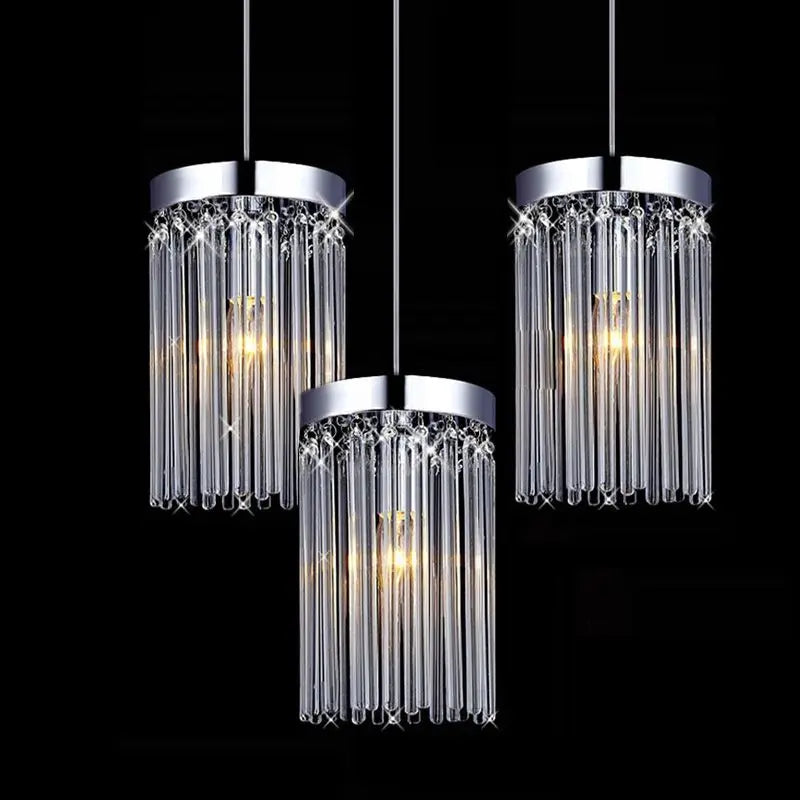 Modern Luster Chandelier LED Crystal Pendant Lamp for Restaurant, Balcony, Aisle
