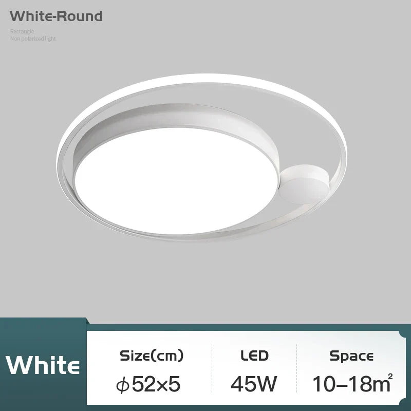 Modern Black LED Ceiling Lamps for Living Room Bedroom Chandelier Fixtures