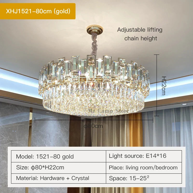 Crystal Chandelier: Elegant Lighting for Home, Living Room, Bedroom, Kitchen