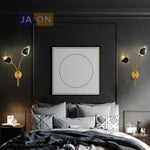 Crystal LED Wall Sconce for Bedroom Corridor - Designer Black Gold Wall Light