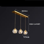 Diamond Crystal Copper LED Pendant Chandelier for Stylish Indoor Lighting.