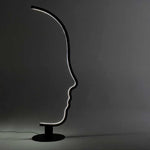 Black Nordic Human Face LED Floor Lamp: Adjustable Indoor Lighting for Living Room