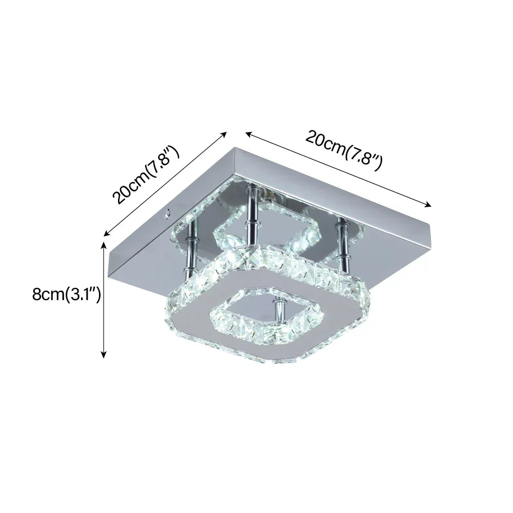 Crystal LED Ceiling Light Plafon Chandelier Stainless Steel Luminaria
