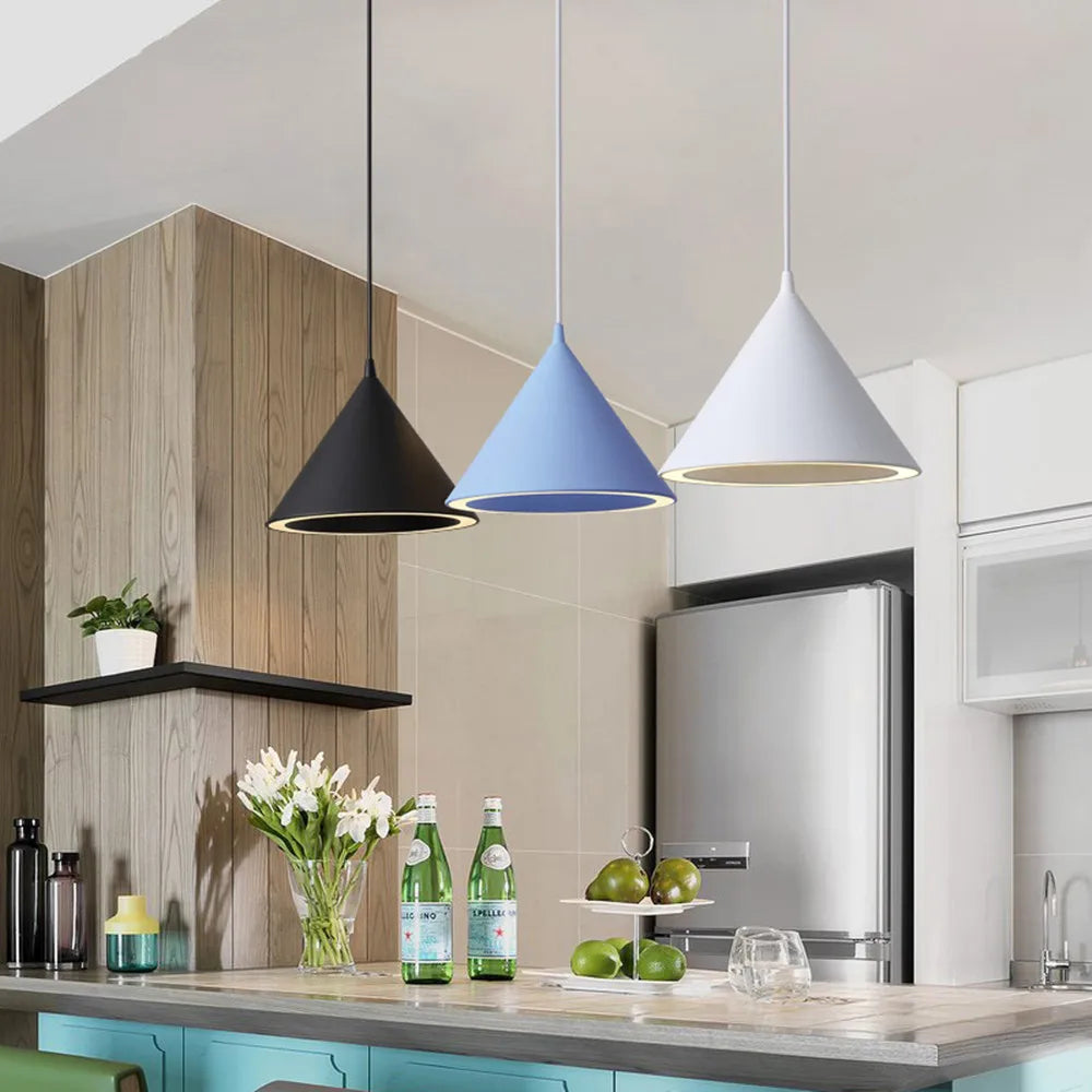 Annular Cone Pendant Lamp: Minimalist Nordic Design for Living Room, Restaurant, Bar