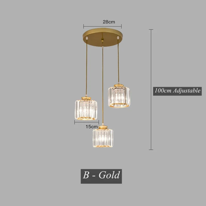 Crystal LED Pendant Chandelier for Dining Living Room Decor