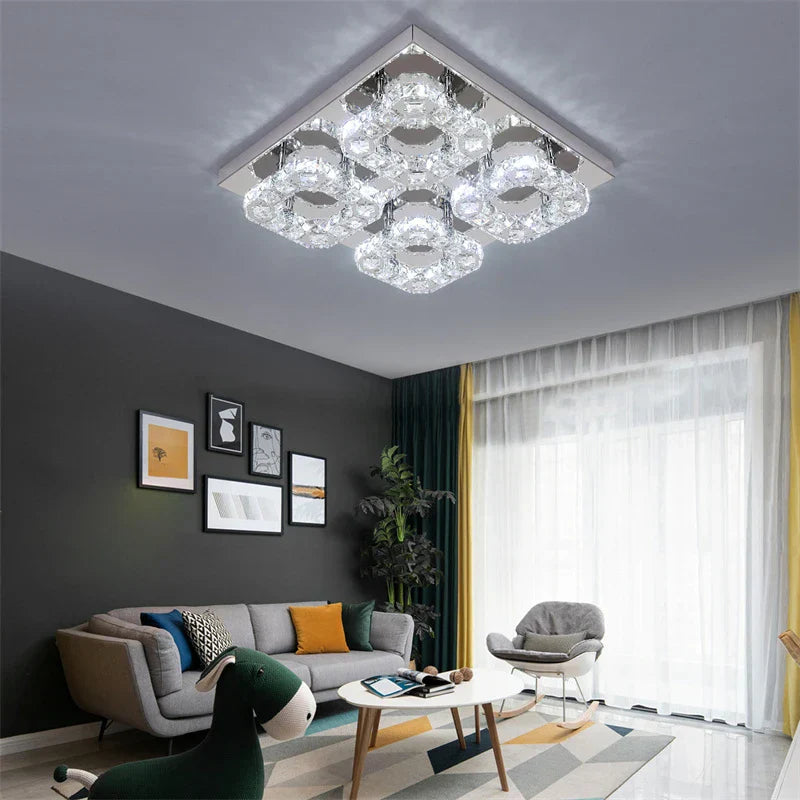 Afralia Smart LED Chandelier Modern Ceiling Lamp Remote Control for Living Dining Room