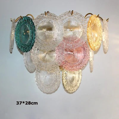 Iron Glass Colorized Chandelier for Foyer - Modern Suspension Lighting