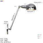 Vintage Industrial Wall Light Swing Arm LED Bedroom Cafe Stair Black