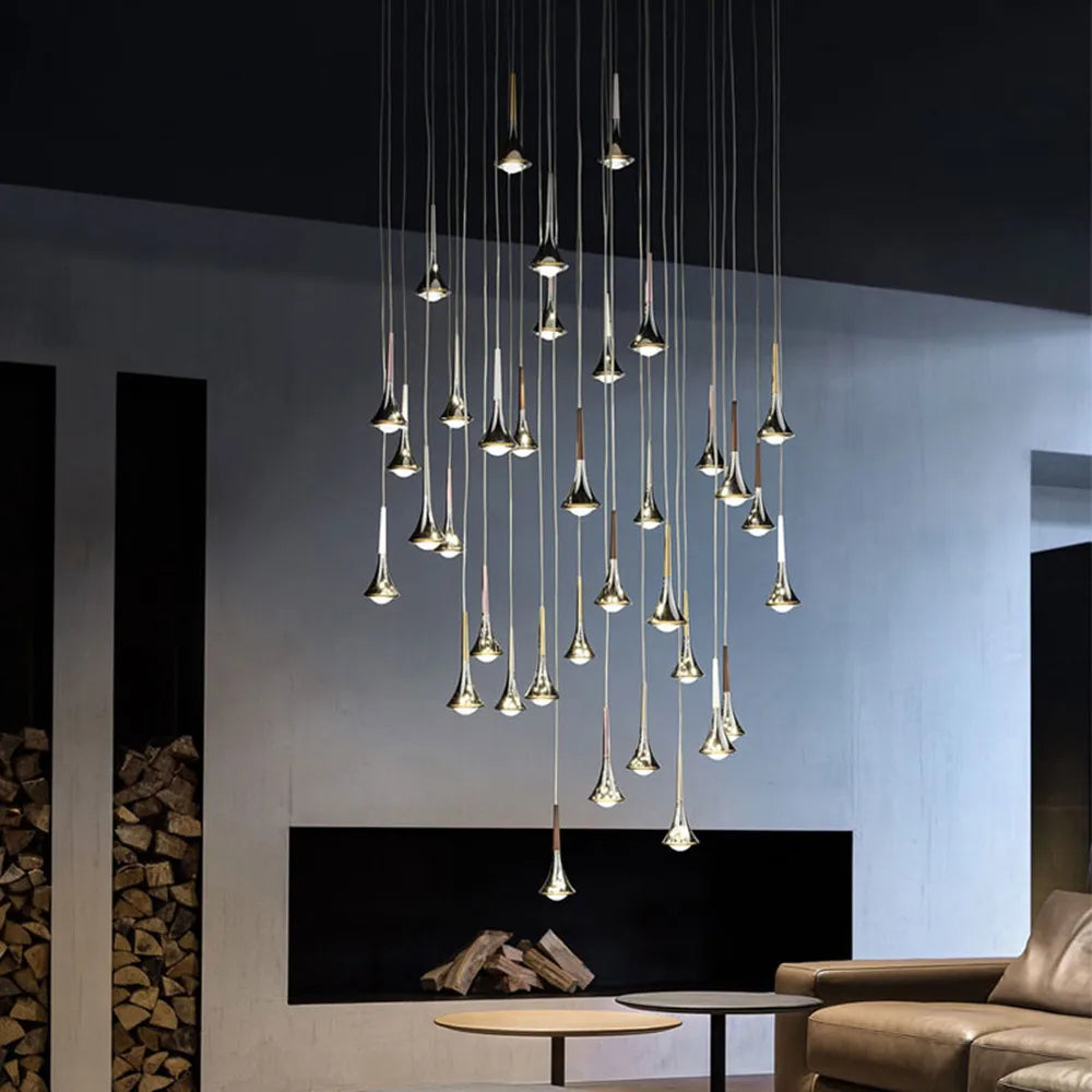 Rain Chrome Pendant Light for Dining Room Minimalism Decor Kitchen Loft