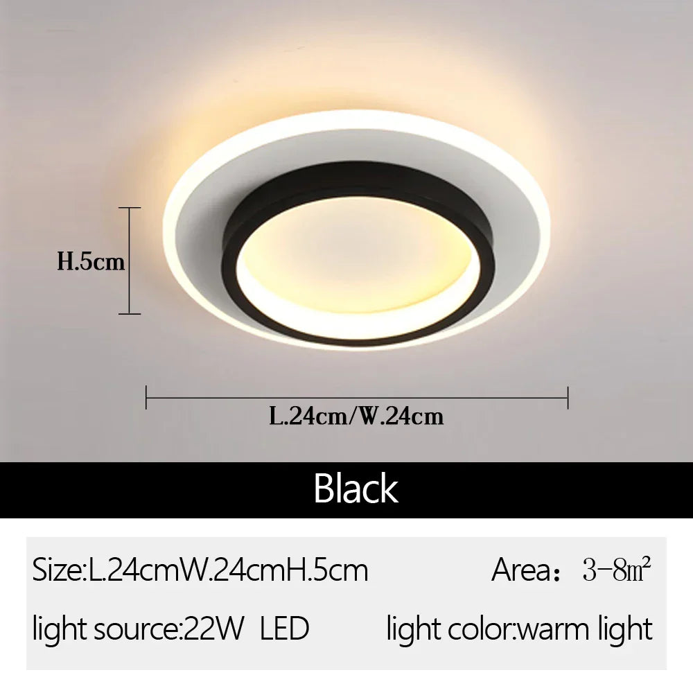Round Square LED Ceiling Light - Small Indoor Night Light