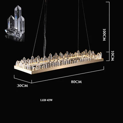 Golden Crystal LED Chandelier for Modern Dining Room
