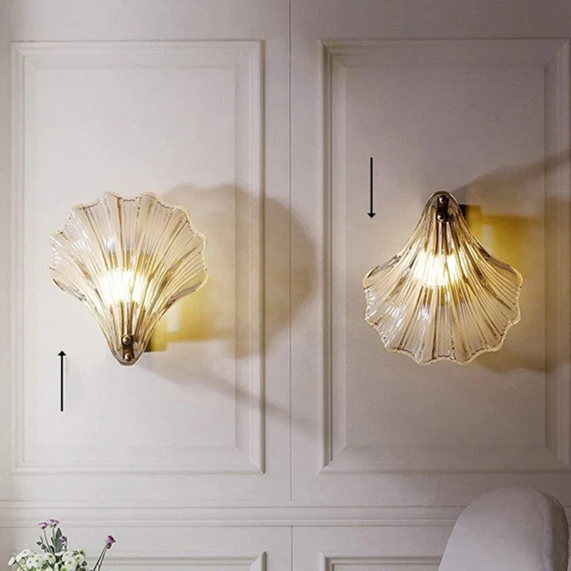 Crystal Shell Wall Light: Minimalist LED Lighting for Bedroom, Study, Living Room
